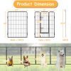 32in Outdoor Fence Heavy Duty Dog Pens 16 Panels Temporary Pet Playpen with Doors