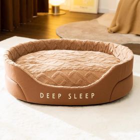 Warm Thick Sponge Nest Small Removable And Washable (Option: XL-Brown Velvet Nest Thick Pad)