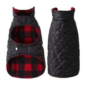 Pet Thick Checks Double-sided Vest Clothes (Option: Black And Red Plaid-M)