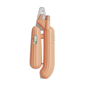 Cactus dog nail clippers, electric LED blood thread (Specifications: PCS, colour: Cactus Purple Lamp Style - Orange)