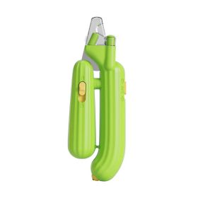 Cactus dog nail clippers, electric LED blood thread (Specifications: PCS, colour: Cactus Purple Lamp Style - Green)