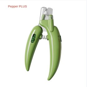 Ai Wo Pet Nail Knife,  Dog Nail Pliers, LED Blood Thread (Specifications: Pepper Green PLUS)