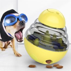 Dog Toys Food Ball Food Dispenser Training Balls Interactive Puppy  Slow Feed Pet Tumbler Toy (Color: Yellow)