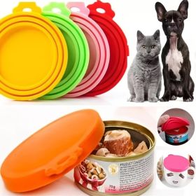 Pet Food Can Covers; Universal Safe Silicone Dog & Cat Food Can Lids; pack of 2 (Color: Cyan)