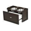 Elevated Dog Bowls Stand with 2 Stainless Steel Bowls