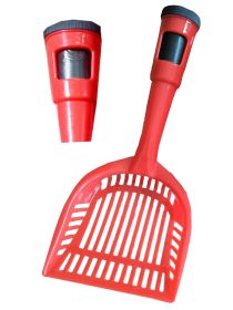 Pet Life Poopin-Scoopin Dog Pooper Scooper Shovel With Built-In Waste Bag Handle Holster (Color: Red)