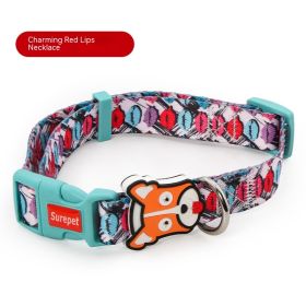 Latex Neck Protection Dog Collar Bite-proof Protector Medium Large Dog Collar Pet Collar (Option: Charming Red Lip Collar-M)