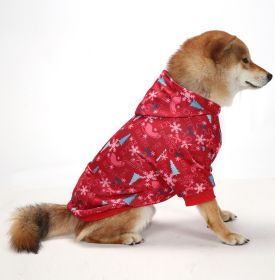 Christmas Dog Clothes Thickened Plaid Hooded Two-leg Sweater (Option: Christmas Series-XXL)