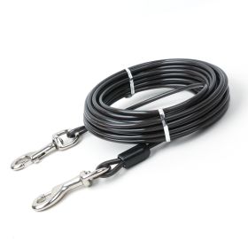 Double Hook Wire Rope Dog Leash (Option: Black Double Horse Iron Hook-5mm, 5m)