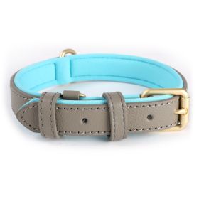 Lychee Pattern Dog Collar Diving Cotton Anti-strangulation (Option: Gray-S)