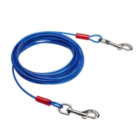 Double Hook Wire Rope Dog Leash (Option: Blue Double Horse Iron Hook-5mm, 5m)