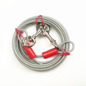 Double Hook Wire Rope Dog Leash (Option: White Double Horse Iron Hook-5mm, 15 M)